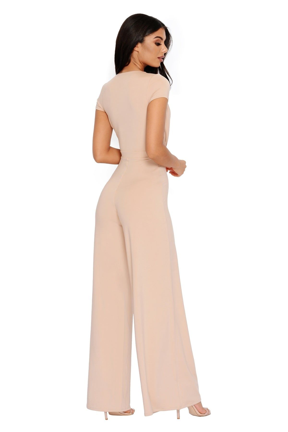Sleeve It To Me Extreme Plunge Wide Leg Jumpsuit in Frappe sold by Oh Polly product image thumbnail 2