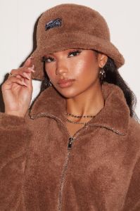Hot Head Teddy Bucket Hat in Brown sold by Oh Polly