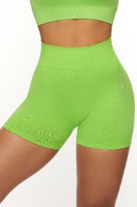 Seamless High Waist Mini Shorts in Green sold by Oh Polly