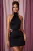 High Neck Mini Dress in Black sold by Oh Polly