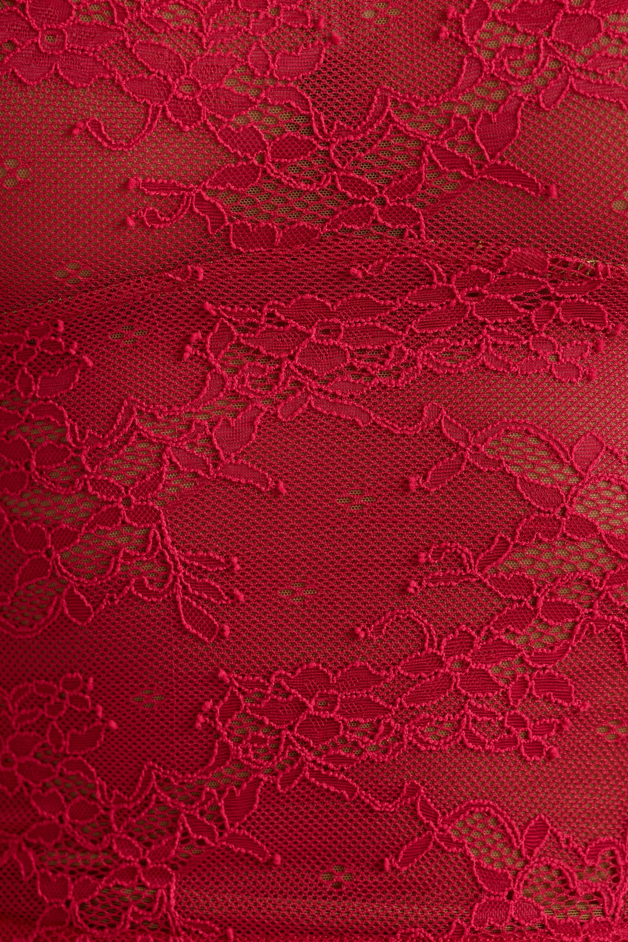 Lace Long Sleeve Top in Cherry Red sold by Oh Polly product image thumbnail 5