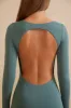 Long Sleeve Open Back Mini Dress in Teal sold by Oh Polly
