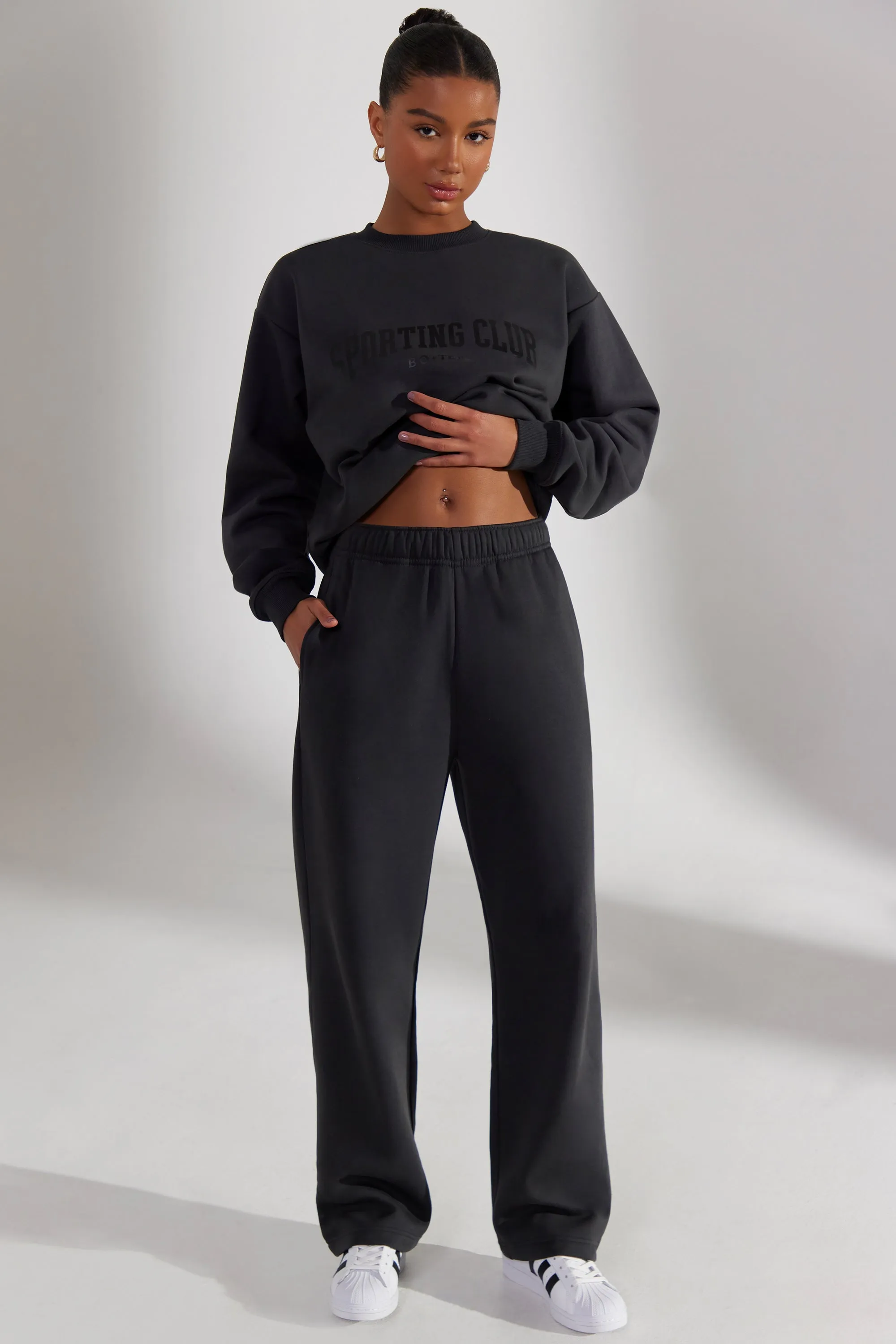 Wide Leg Joggers in Washed Black sold by Oh Polly product image thumbnail 3
