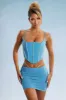 Embellished Corset Crop Top in Blue sold by Oh Polly
