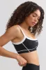 Soft Active Contrast-Trim Sports Bra in Black sold by Oh Polly