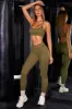 High Waist Ribbed Leggings in Olive sold by Oh Polly