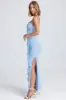 Plissé Ruffle-Trim Maxi Dress in Powder Blue sold by Oh Polly