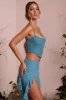 Lace Corset Crop Top in Teal sold by Oh Polly