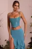 Lace Corset Crop Top in Teal sold by Oh Polly