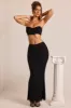 Embellished Mid-Rise Maxi Skirt in Black sold by Oh Polly