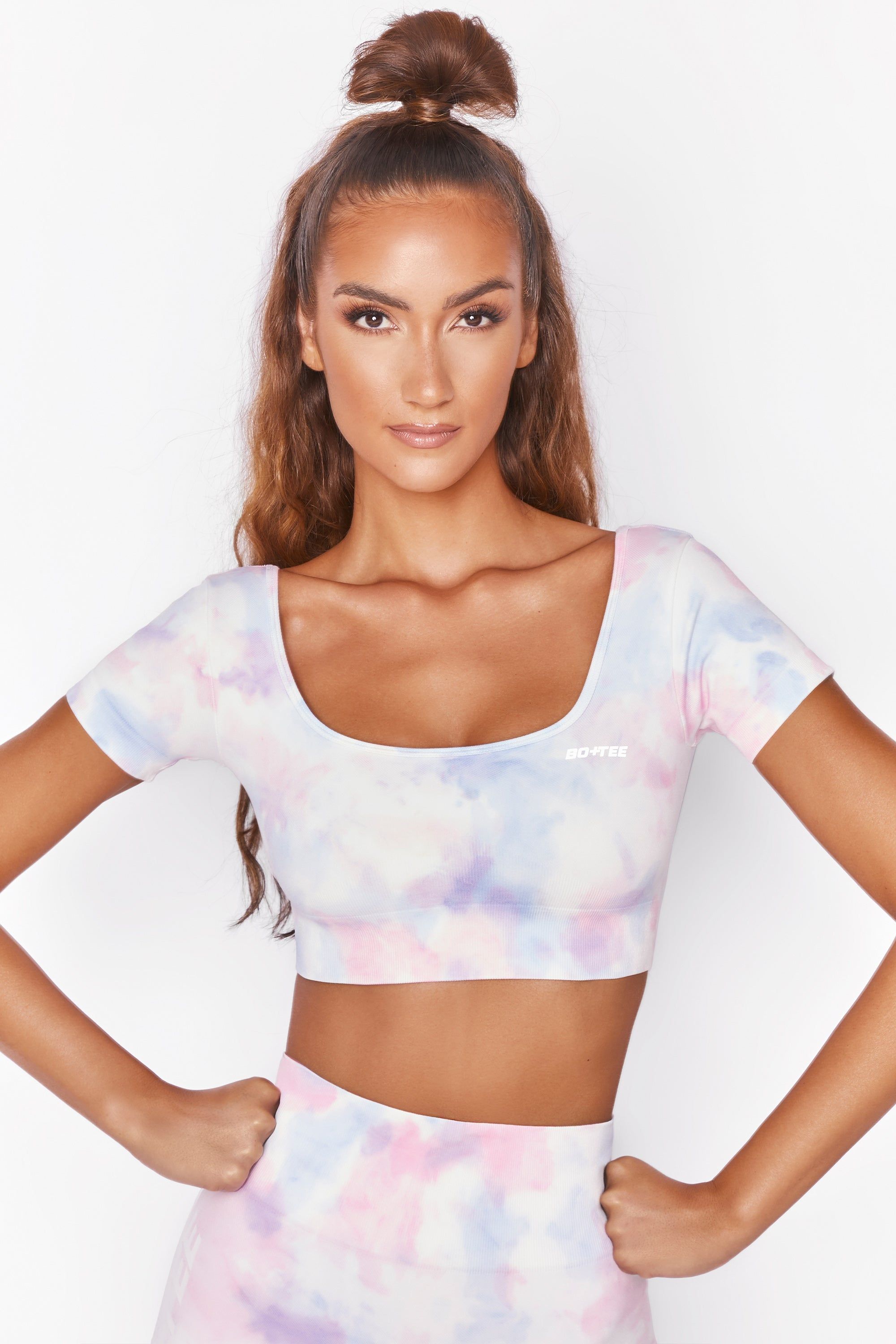 Elevate Seamless Short Sleeve Crop Top in Tie Dye sold by Oh Polly product image thumbnail 3