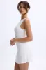 Ruched A-Line Micro Mini Dress in White sold by Oh Polly