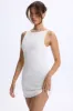 Ruched A-Line Micro Mini Dress in White sold by Oh Polly