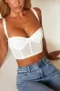 Corset Crop Top in Ivory sold by Oh Polly