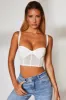 Corset Crop Top in Ivory sold by Oh Polly