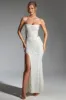 Embellished Cut-Out Fishtail Maxi Dress in White sold by Oh Polly