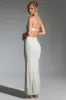 Embellished Cut-Out Fishtail Maxi Dress in White sold by Oh Polly
