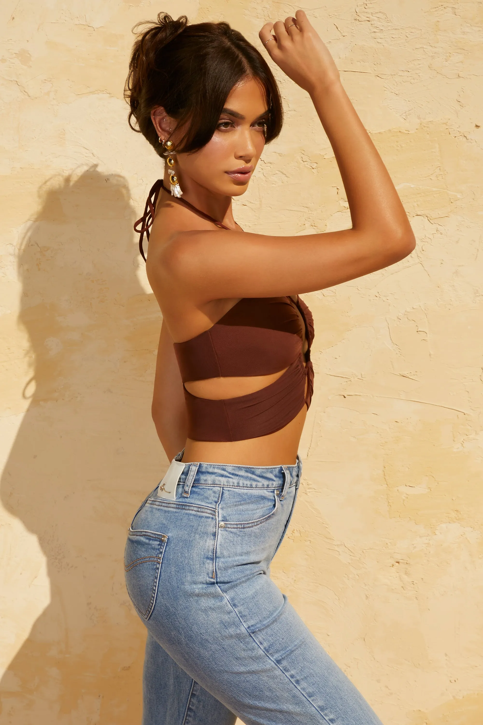 Keyhole Crop Top in Brown sold by Oh Polly product image thumbnail 3
