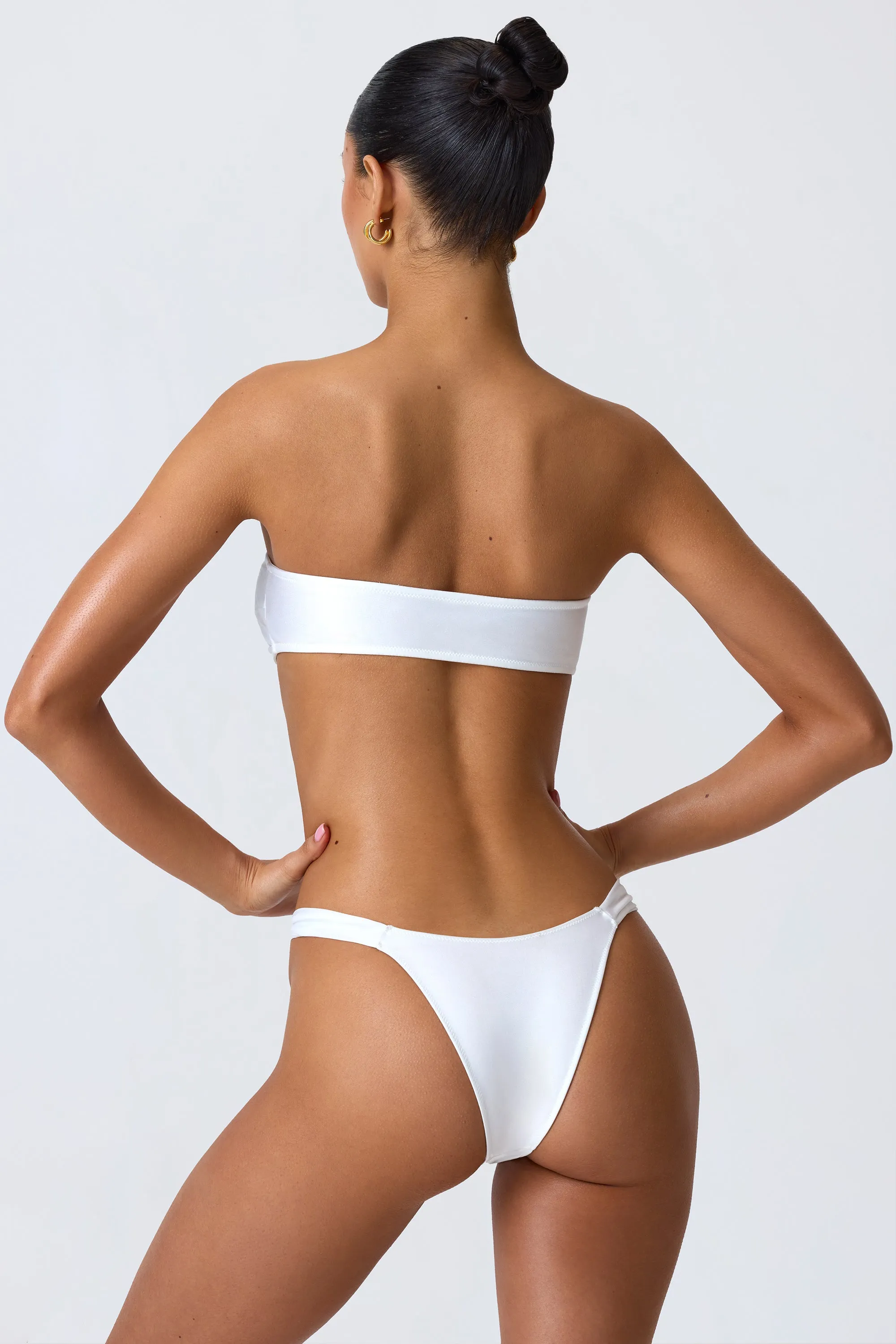 Embellished Wide Strap Cheeky Bikini Bottoms in White sold by Oh Polly product image thumbnail 2