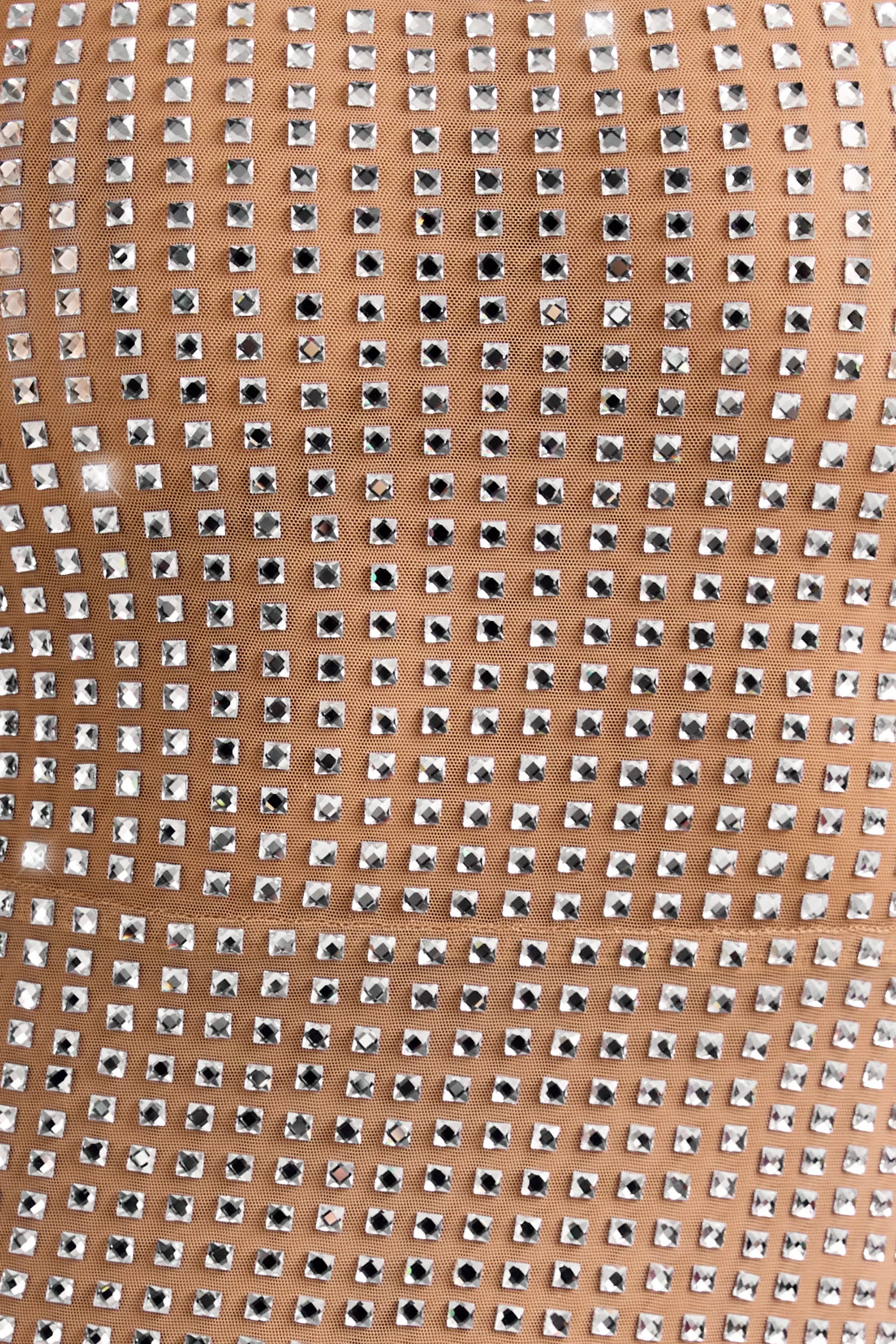 Embellished Halterneck A-Line Mini Dress in Almond sold by Oh Polly product image thumbnail 4