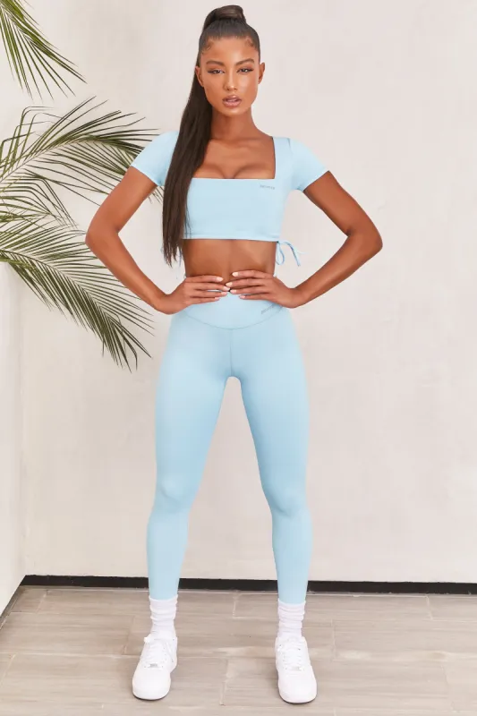 Slinky Crop Top in Ice Blue sold by Oh Polly