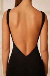 Tall Sweetheart Neckline Backless Jumpsuit in Black sold by Oh Polly