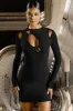 Cut Out Long Sleeve Dress in Black sold by Oh Polly