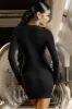 Cut Out Long Sleeve Dress in Black sold by Oh Polly