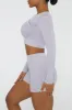 Long Sleeve High Neck Zip Crop Top in Lilac sold by Oh Polly