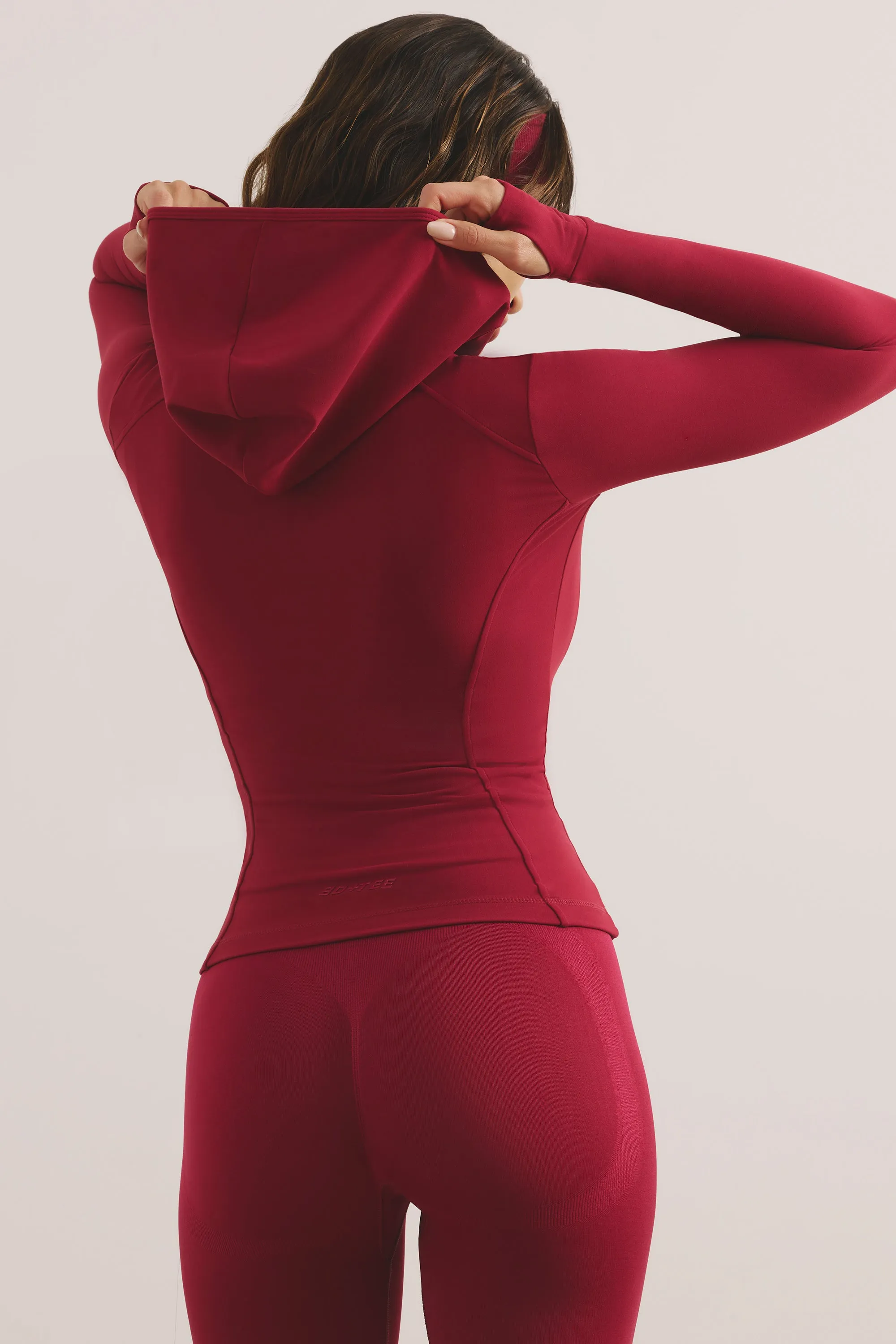 Soft Active Hooded Zip Up Jacket in Raspberry sold by Oh Polly product image thumbnail 2