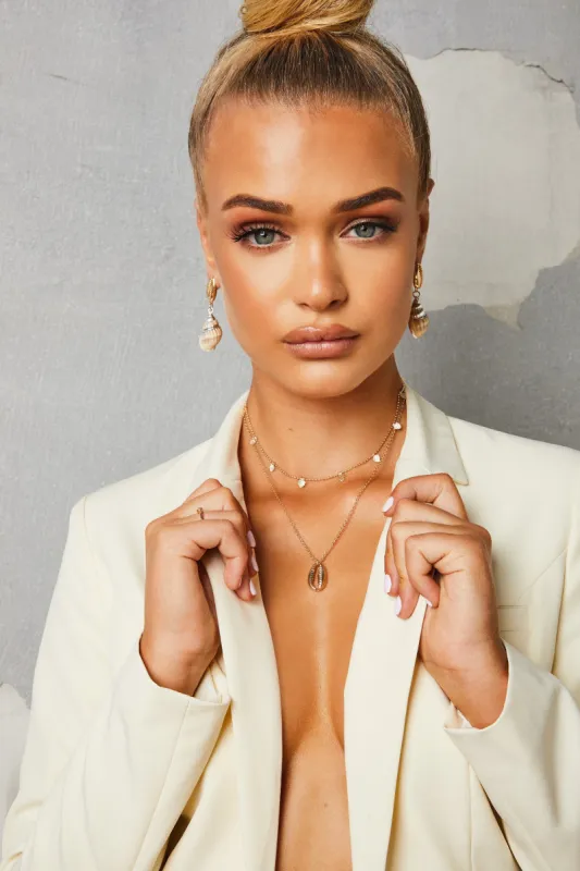 Huntington Lariat Gold Plated Layered Necklace sold by Oh Polly