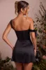Off Shoulder Corset Mini Dress in Black sold by Oh Polly