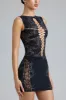 Embellished Mid-Rise Mini Skirt in Black sold by Oh Polly