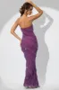Embellished Strapless Ruffle Maxi Dress in Plum sold by Oh Polly