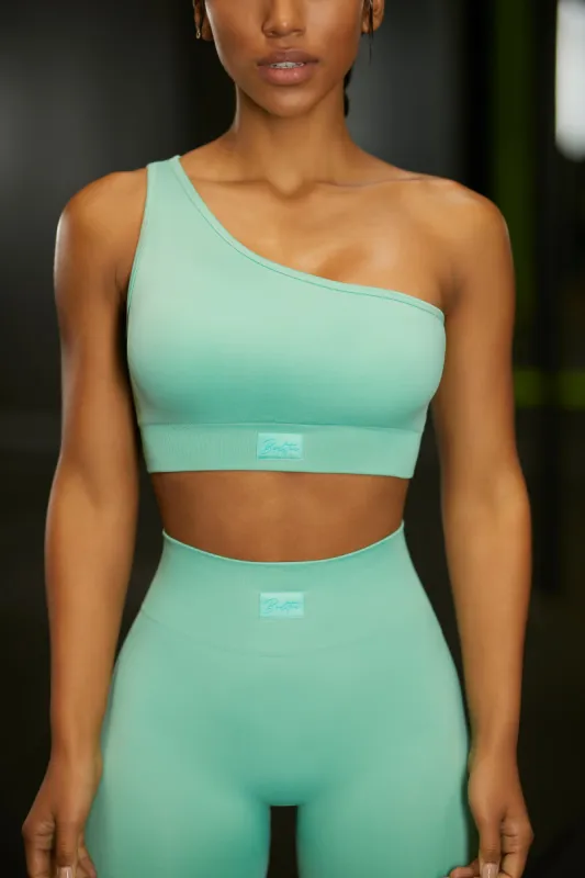 Asymmetric Crop Top in Turquoise sold by Oh Polly