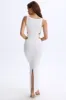 Plunge Cut-Out Maxi Dress in White sold by Oh Polly