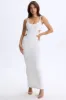 Plunge Cut-Out Maxi Dress in White sold by Oh Polly