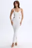 Plunge Cut-Out Maxi Dress in White sold by Oh Polly