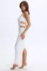 Plunge Cut-Out Maxi Dress in White sold by Oh Polly