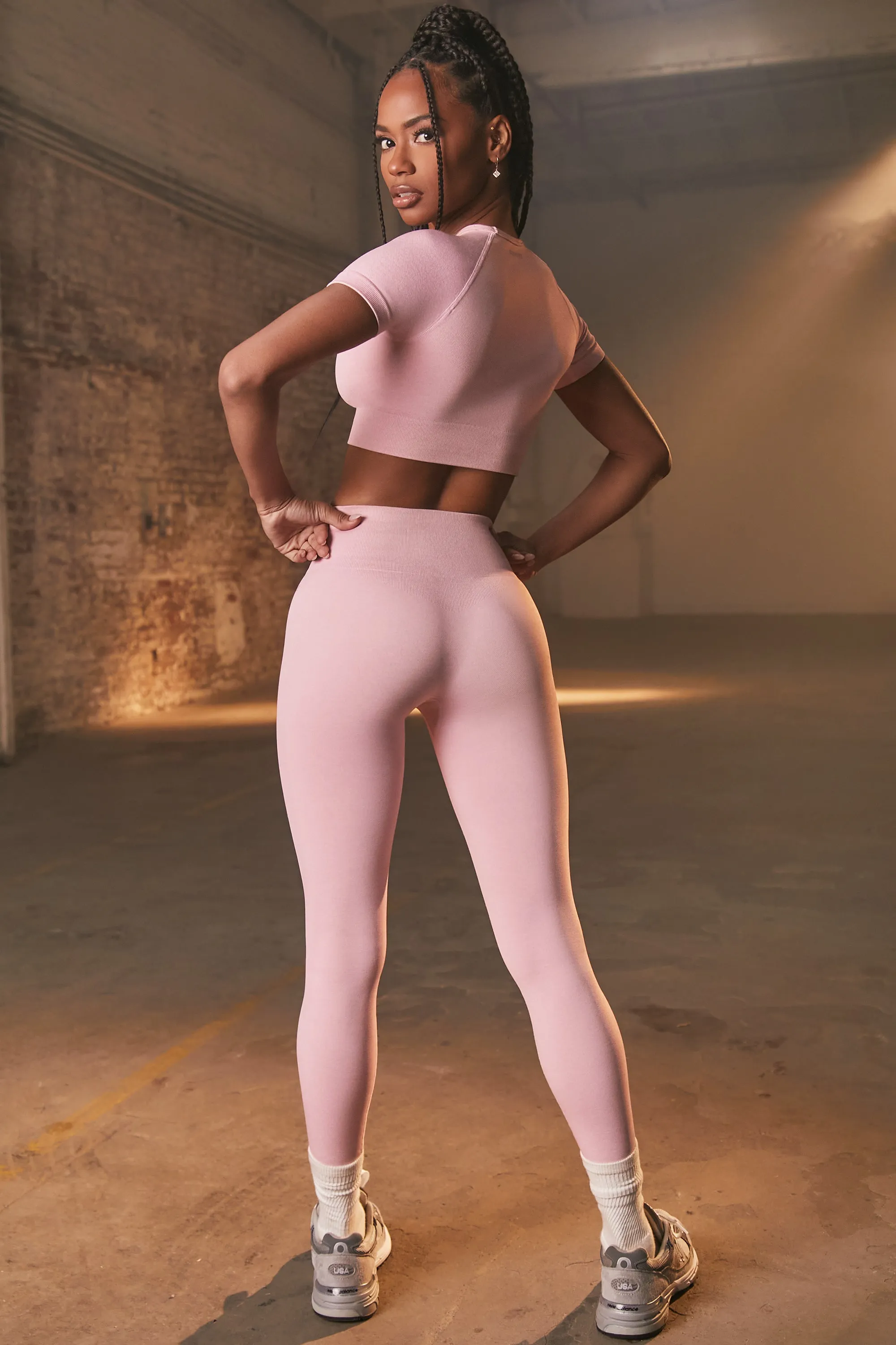 Seamless Full Length Leggings in Mauve Pink sold by Oh Polly product image thumbnail 2