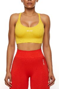 Seamless Strappy Sports Bra in Yellow sold by Oh Polly