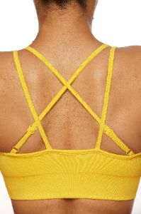 Seamless Strappy Sports Bra in Yellow sold by Oh Polly