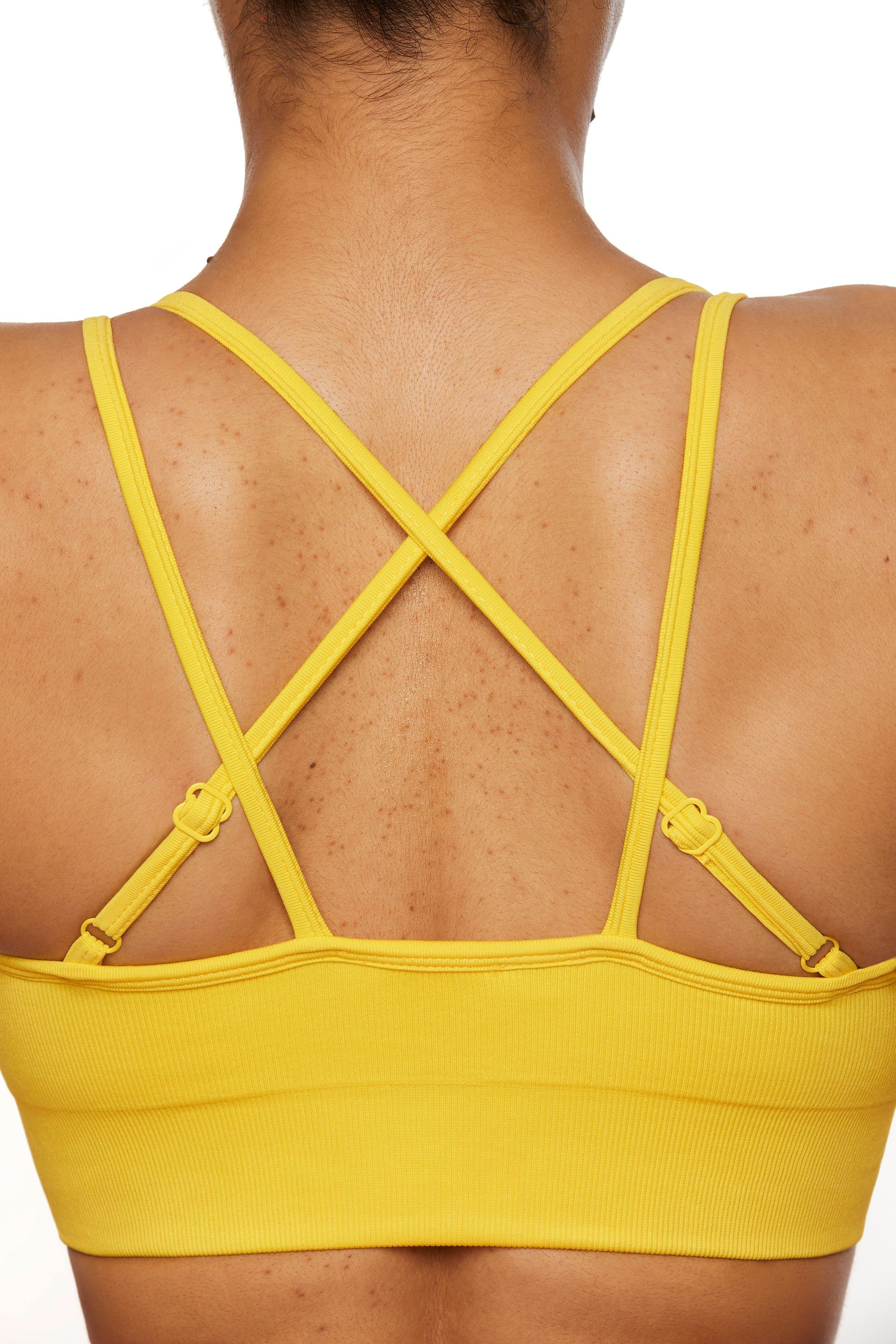 Seamless Strappy Sports Bra in Yellow sold by Oh Polly product image thumbnail 4