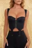 Let’s Hook Up Underwired Corset Crop Top in Black sold by Oh Polly