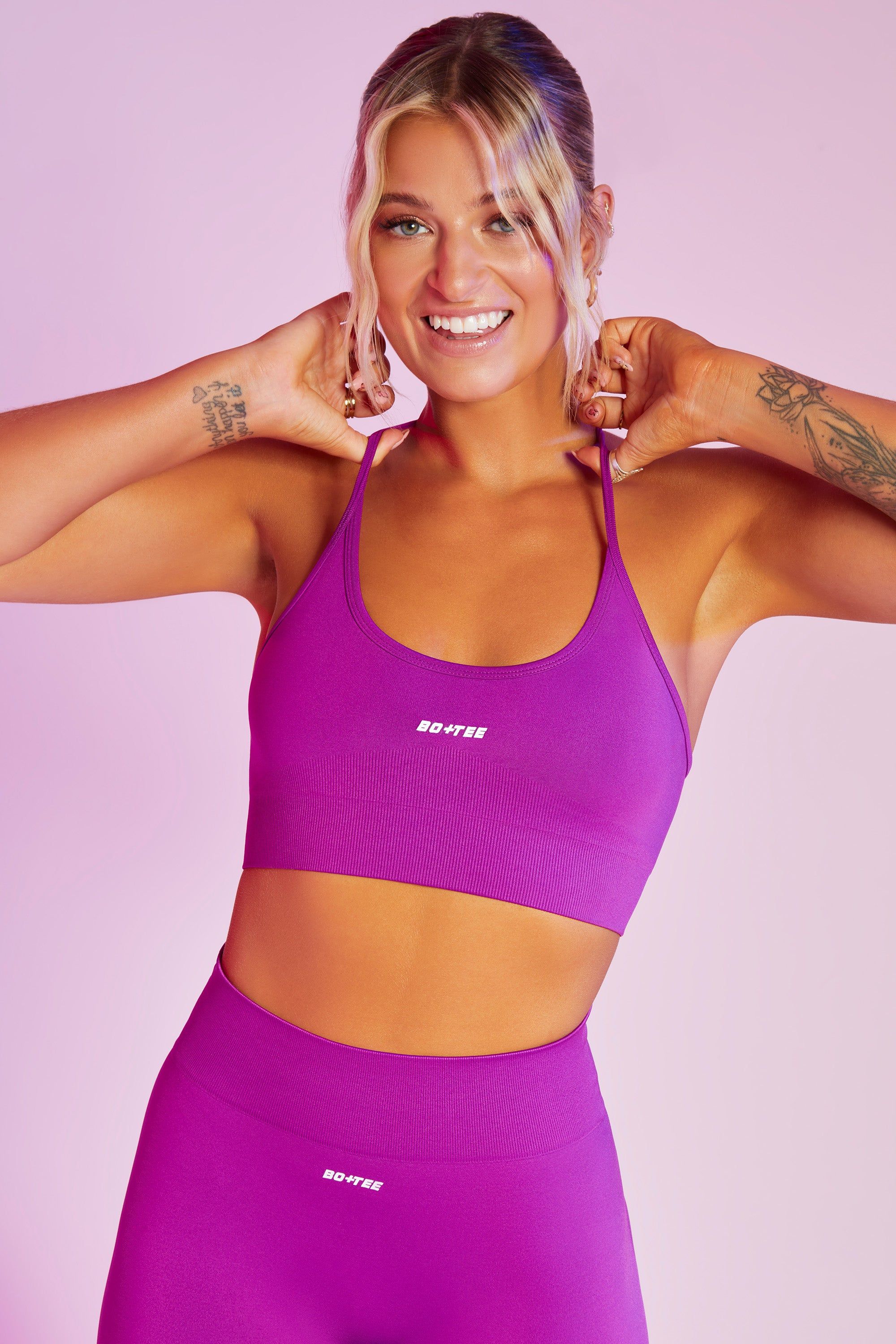 Seamless High Strap Crop Top in Purple sold by Oh Polly product image thumbnail 5
