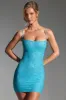 Embellished Bodycon Mini Dress in Aqua Blue sold by Oh Polly