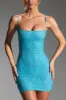 Embellished Bodycon Mini Dress in Aqua Blue sold by Oh Polly