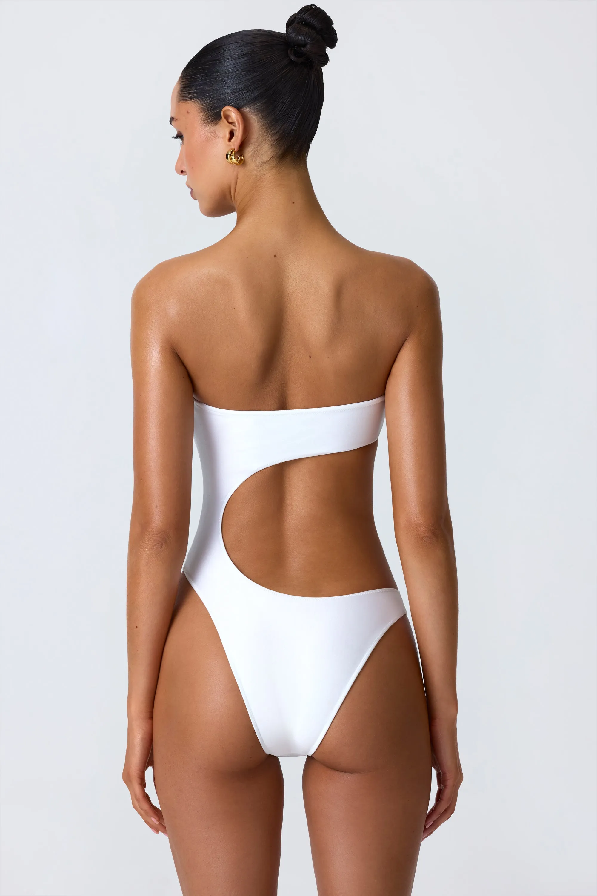 Embellished Cut-Out Bandeau Swimsuit in White sold by Oh Polly product image thumbnail 2