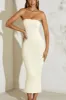 Strapless Flared Hem Midaxi Dress in Ivory sold by Oh Polly
