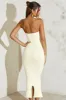 Strapless Flared Hem Midaxi Dress in Ivory sold by Oh Polly